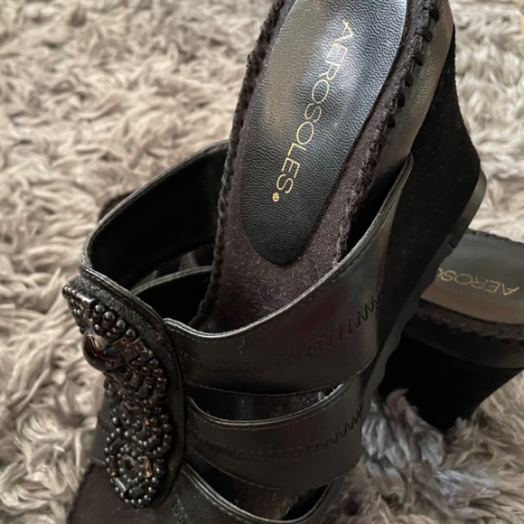 Aerosoles Learher slide wedges - Picture 2 of 3